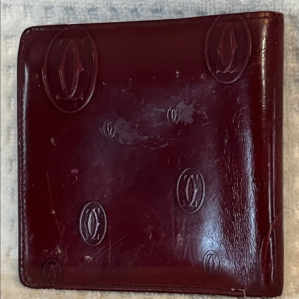Cartier Bifold Wallet Happy Birthday Bordeaux Patent Leather